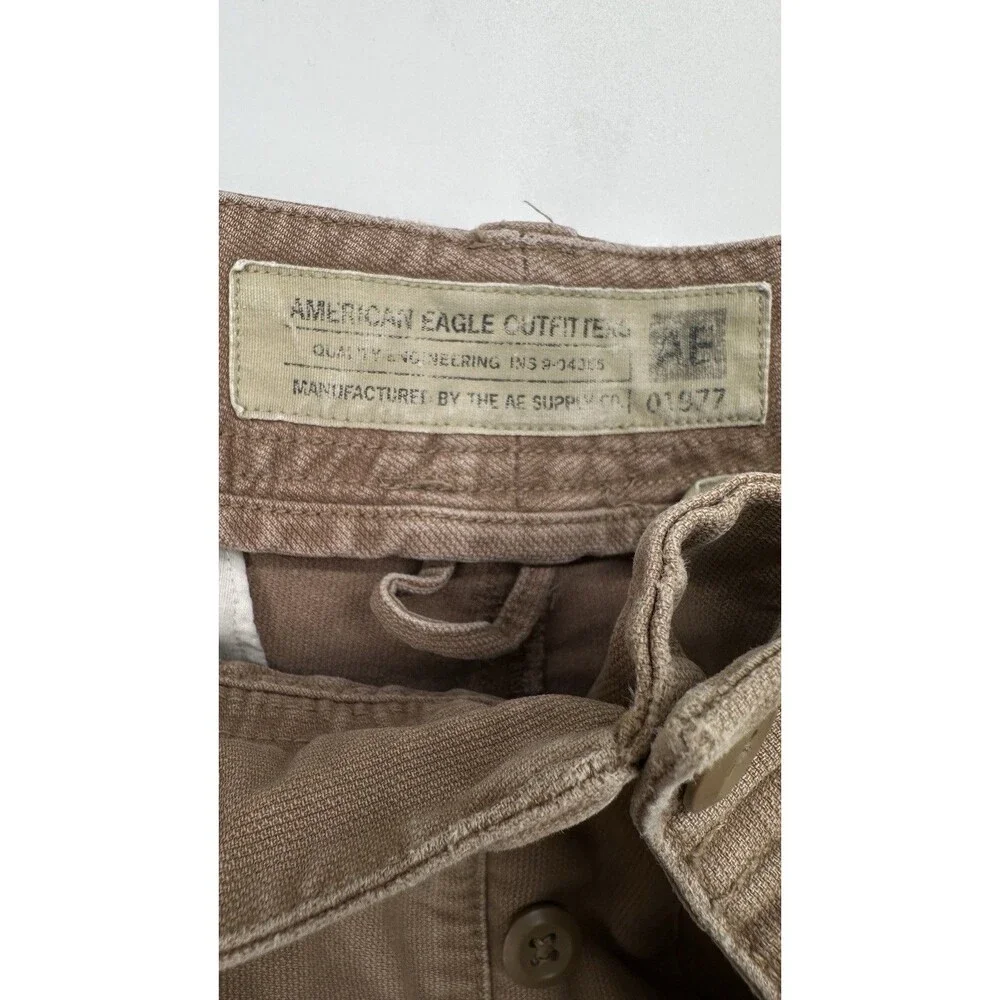 American Eagle AE Supply‎ Y2K Flex Cargo Pants Tan Mens Military Inspired 36x